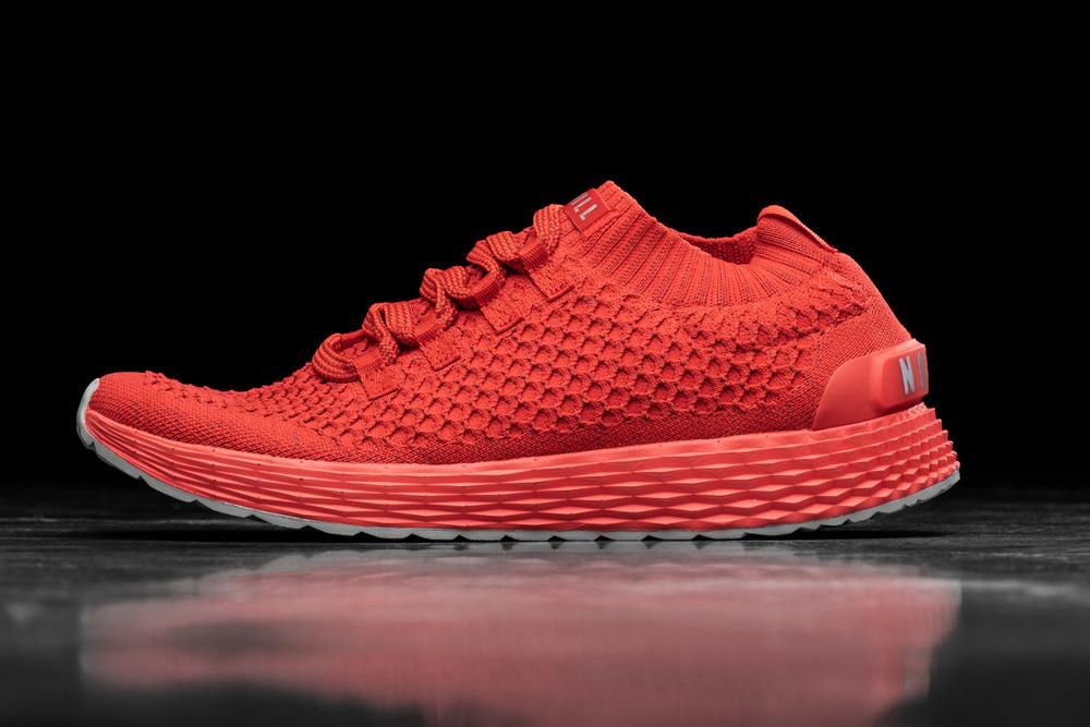 NOBULL Men's Reflective Knit Running Shoes - Bright Red - Ireland (0417OPDFI)